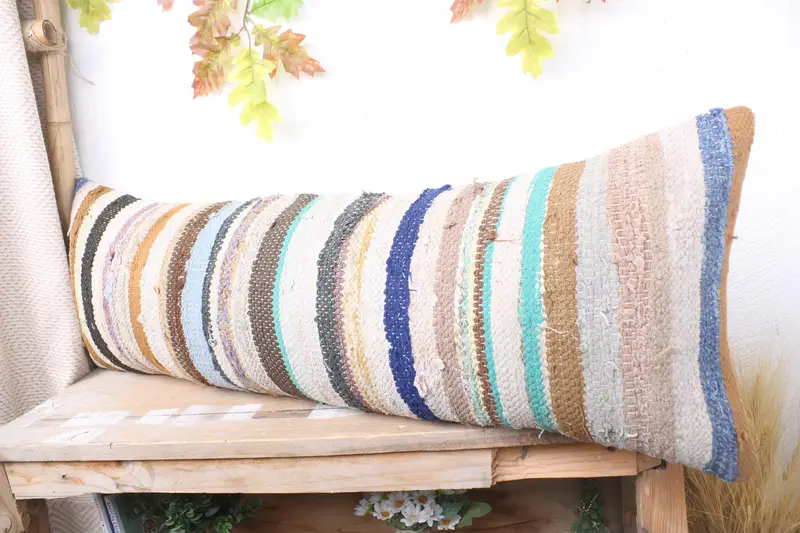Interior Designer Pillow, Morroccon Kilim Cushion Cushion, 12x36 White Pillow Case, Pillow for Sofa, Vintage Pillow, Pillow Cover - 4