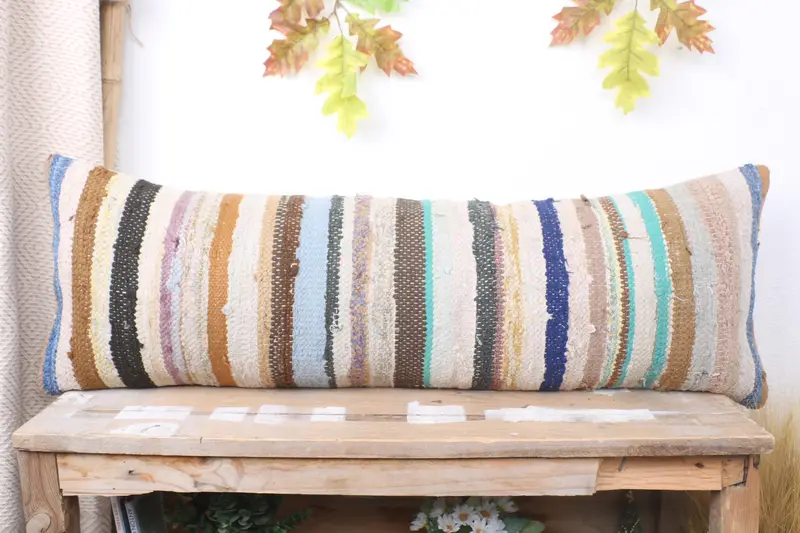 Interior Designer Pillow, Morroccon Kilim Cushion Cushion, 12x36 White Pillow Case, Pillow for Sofa, Vintage Pillow, Pillow Cover - 2