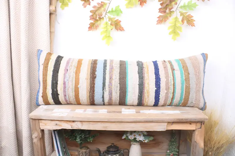 Interior Designer Pillow, Morroccon Kilim Cushion Cushion, 12x36 White Pillow Case, Pillow for Sofa, Vintage Pillow, Pillow Cover - 1