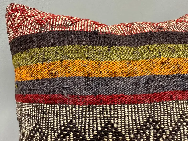 Throw Kilim Pillow, Vintage Kilim Pillow, Muted Cushion Case, Kilim Cushion Sham, Bench Cushion, Pillow Case, 18x18 Red Cushion - 5