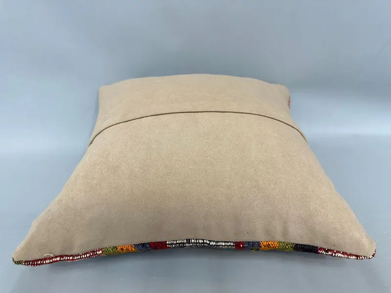 Throw Kilim Pillow, Vintage Kilim Pillow, Muted Cushion Case, Kilim Cushion Sham, Bench Cushion, Pillow Case, 18x18 Red Cushion - 7