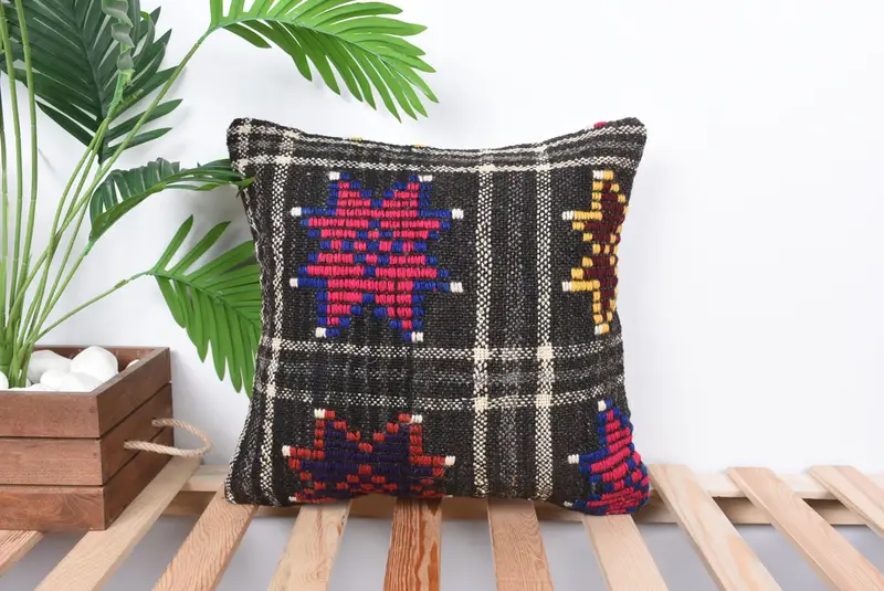 Cushion, Pillow for Sofa, Kilim Pillow, Toss Cushion Case, Antique Pillows, Shabby Chic Pillow Case, Luxury Pillow Case, 16x16 Pink Pillow - 1