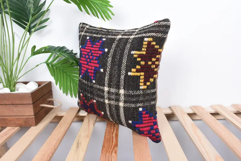 Cushion, Pillow for Sofa, Kilim Pillow, Toss Cushion Case, Antique Pillows, Shabby Chic Pillow Case, Luxury Pillow Case, 16x16 Pink Pillow - 5
