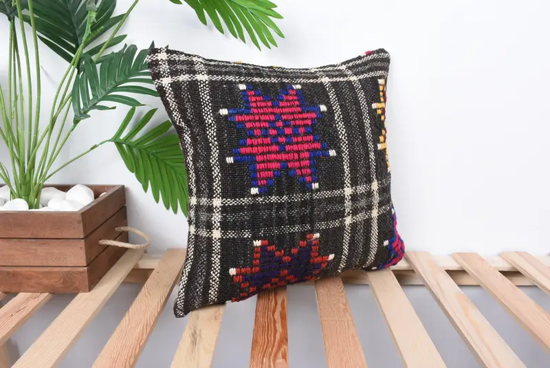 Cushion, Pillow for Sofa, Kilim Pillow, Toss Cushion Case, Antique Pillows, Shabby Chic Pillow Case, Luxury Pillow Case, 16x16 Pink Pillow - 4