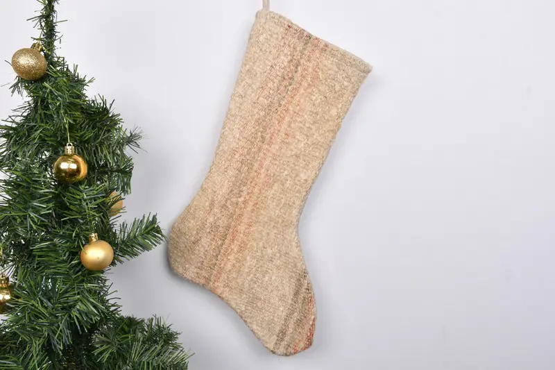 Patrón de adornos navideños, calcetín navideño personalizado de 7 pulgadas de ancho