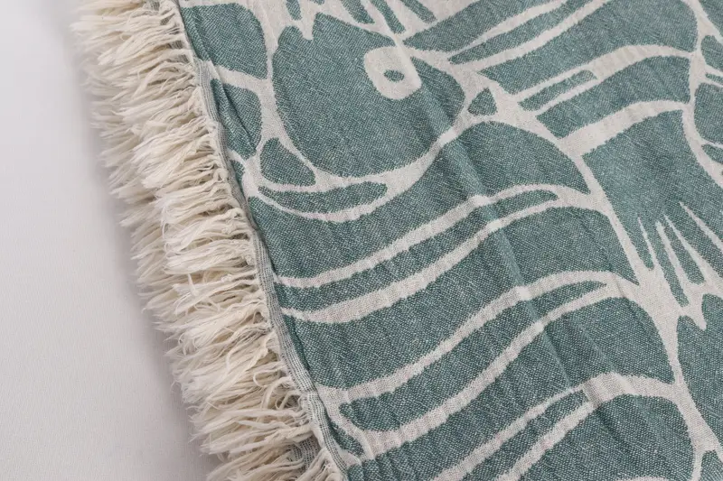 70x60 Cotton Fish Design Towel, Bedspread Quenn, Turkish Throw Blanket, Turkish Bedspread, Decorative Blanket, Bridal Shower Gift, Throw Blanket - 7