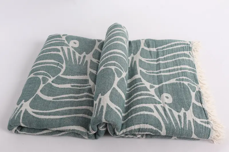 70x60 Cotton Fish Design Towel, Bedspread Quenn, Turkish Throw Blanket, Turkish Bedspread, Decorative Blanket, Bridal Shower Gift, Throw Blanket - 6