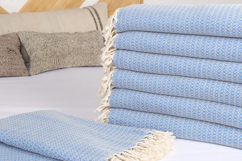 Turkish Tablecloth, 96x80 Cotton Diamond Towel, Throw Blanket, Bridesmaid Gifts, Bachelorette Party Favors, Aesthetic Blanket, House Warming Gift - 3