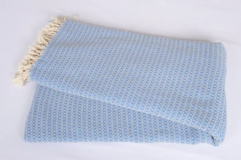 Turkish Tablecloth, 96x80 Cotton Diamond Towel, Throw Blanket, Bridesmaid Gifts, Bachelorette Party Favors, Aesthetic Blanket, House Warming Gift - 6