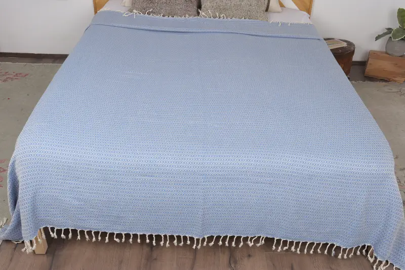 Turkish Tablecloth, 96x80 Cotton Diamond Towel, Throw Blanket, Bridesmaid Gifts, Bachelorette Party Favors, Aesthetic Blanket, House Warming Gift - 8