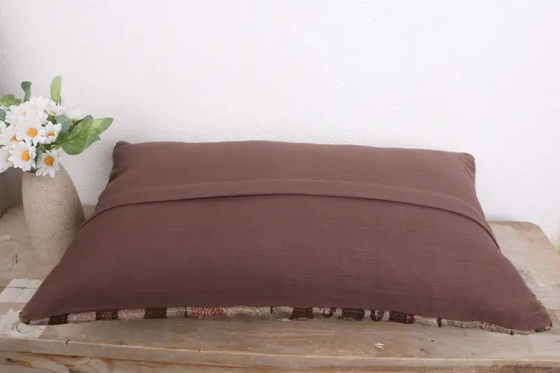 Handmade Kilim Cushion, 12x20 Beige Pillow Cover, Turkish Pillow, Pillow Cover, Vintage Kilim Throw Pillow, Pattern Throw Pillow Case - 7