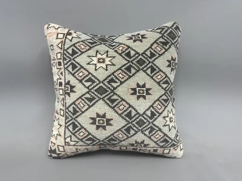 18x18 White Pillow, Indoor Pillow, Turkish Kilim Pillow, Boho Throw Pillow Case, Kilim Cushion Sham, Vintage Pillow, Pillow, Pastel Cushion Case - 4