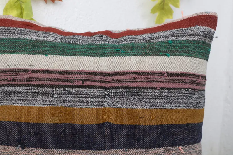 Kilim Pillow Cover, Kilim Cushion Sham, Turkish Kilim Pillow, 16x16 Blue Pillow Sham, Cushion Cover, Lounge Throw Cushion Cover - 5