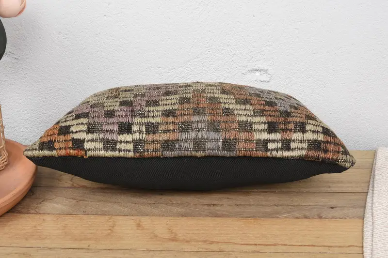 Aesthetic Pillow, 12x20 Brown Pillow, Home Decor Pillow, Hippie Throw Pillow Sham, Cushion Case, Kilim Cushion Sham, Kilim Pillow Cover - 5