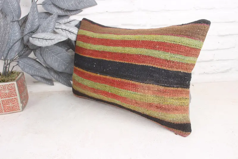 Custom Cushion Cover, 12x20 Red Pillow Sham, Turkish Kilim Pillow, Boho Pillow Sham Cover, Sofa Bolster Pillow Case, Pillow for Sofa, Pillow Cover - 4