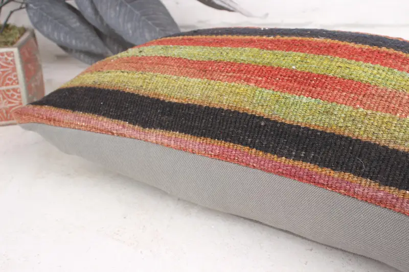 Custom Cushion Cover, 12x20 Red Pillow Sham, Turkish Kilim Pillow, Boho Pillow Sham Cover, Sofa Bolster Pillow Case, Pillow for Sofa, Pillow Cover - 7