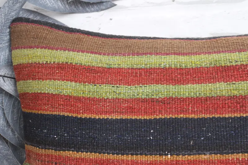 Custom Cushion Cover, 12x20 Red Pillow Sham, Turkish Kilim Pillow, Boho Pillow Sham Cover, Sofa Bolster Pillow Case, Pillow for Sofa, Pillow Cover - 2