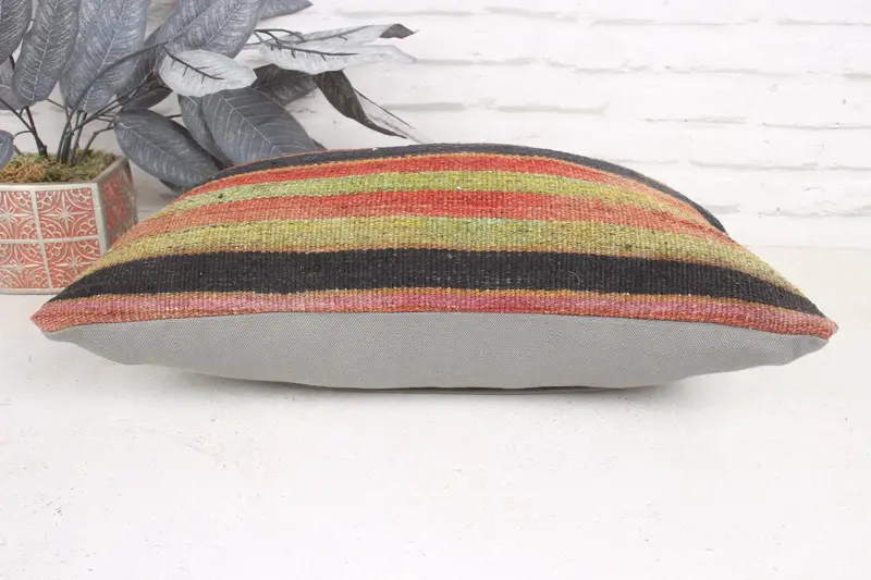 Custom Cushion Cover, 12x20 Red Pillow Sham, Turkish Kilim Pillow, Boho Pillow Sham Cover, Sofa Bolster Pillow Case, Pillow for Sofa, Pillow Cover - 5