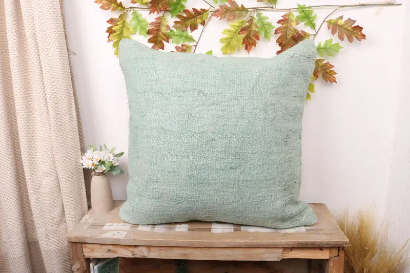 Grünes Southwestern besticktes Wurfkissen, Vintage Kissen mit Reißverschluss