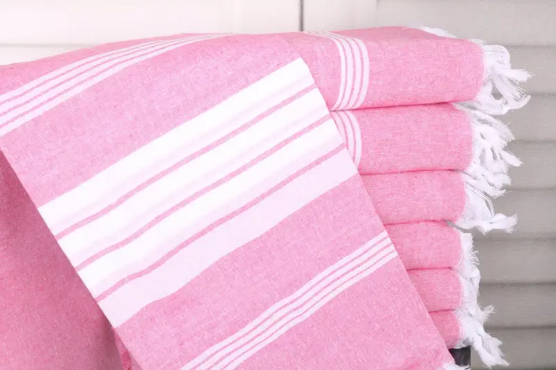 Personalized Towel Fuchsia Cotton Striped Towel 36x67 Inches
