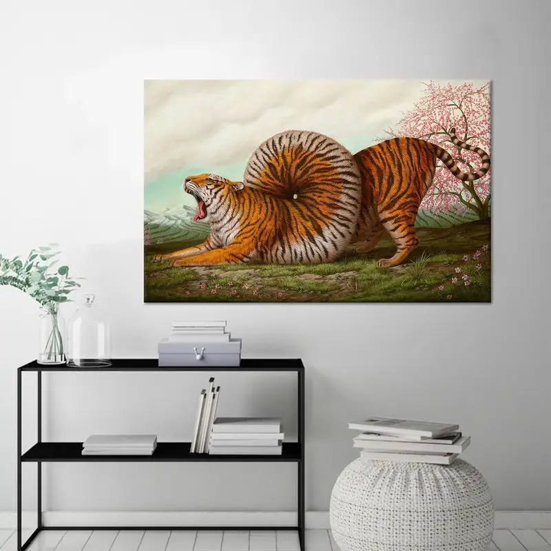 Modern Gerçeküstü Kaplan Kanvas Tablo Baskı: Trendy Loft Dekor