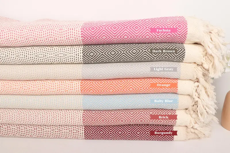 Monogram Blanket, Embroidered Bedspread, Personalized Gifts, 104x80 Cotton Diamond Towel, Wedding Gift Customized Blanket, Bridal Shower Gift - 1