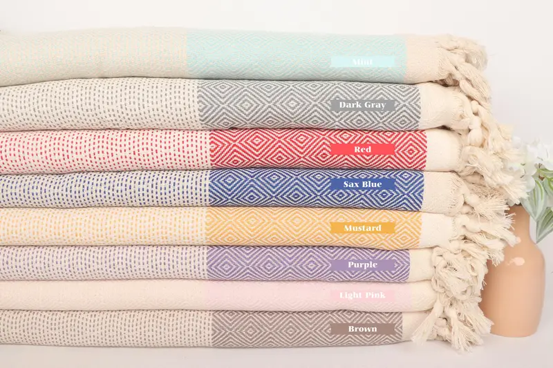 Monogram Blanket, Embroidered Bedspread, Personalized Gifts, 104x80 Cotton Diamond Towel, Wedding Gift Customized Blanket, Bridal Shower Gift - 2