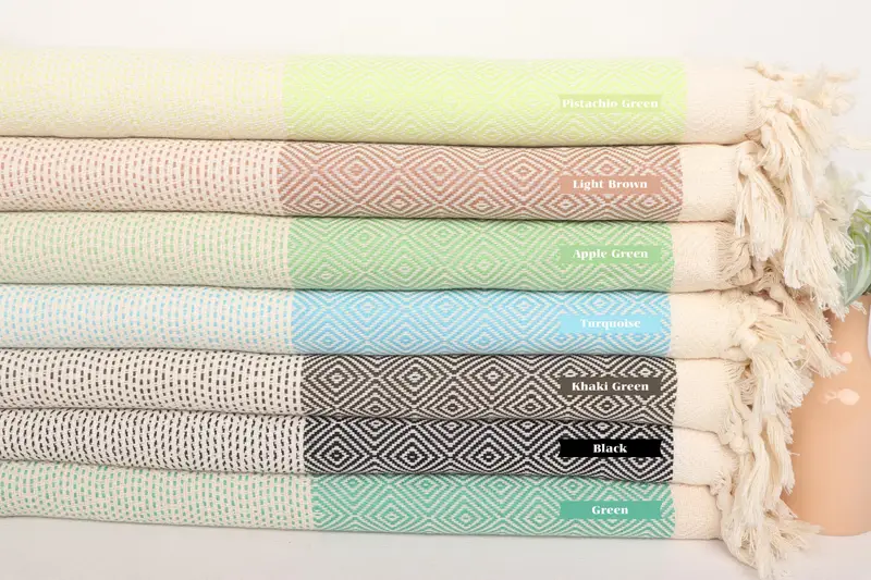 Monogram Blanket, Embroidered Bedspread, Personalized Gifts, 104x80 Cotton Diamond Towel, Wedding Gift Customized Blanket, Bridal Shower Gift - 3