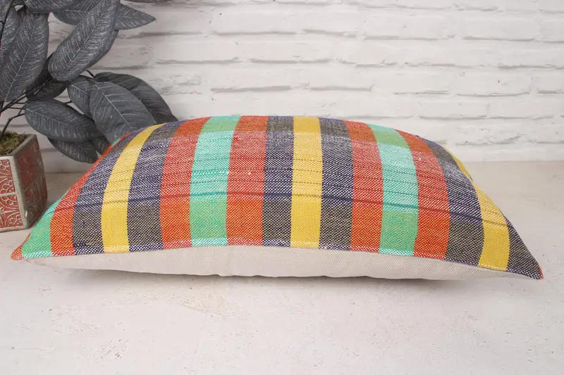 Almohada de diseñador de interiores, simulacro de almohada de sofá, almohada para sofá, caja de cojín verde 12x20, almohada de lanzamiento de kilim vintage, cubierta de cojín - 5
