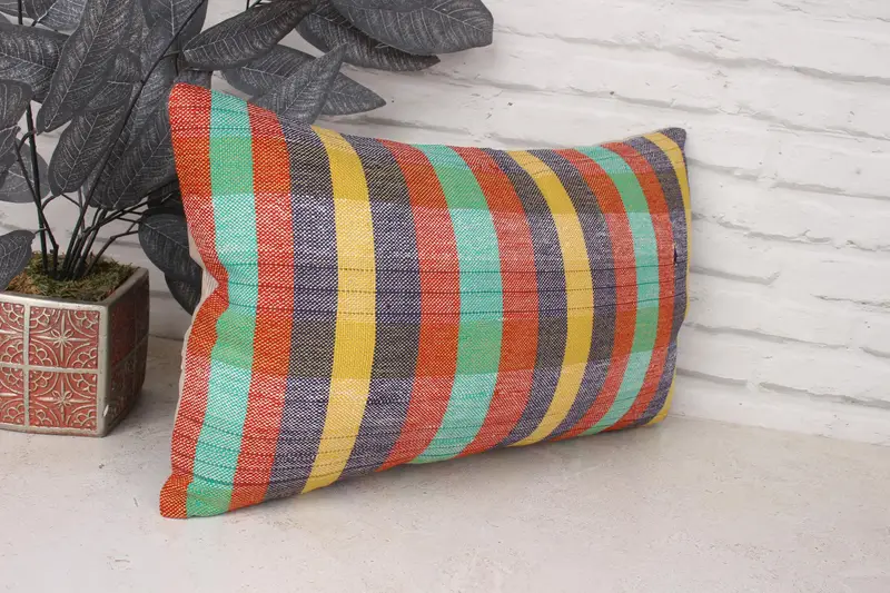 Almohada de diseñador de interiores, simulacro de almohada de sofá, almohada para sofá, caja de cojín verde 12x20, almohada de lanzamiento de kilim vintage, cubierta de cojín - 3
