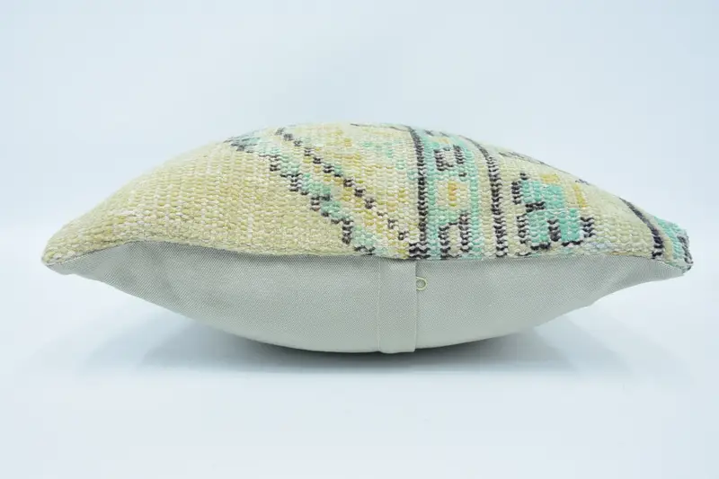 Interior Designer Pillow, Pillow Cover, Bolster Throw Pillow Cover, Farmhouse Pillow, 18x18 Beige Cushion, Pillow for Sofa, Turkish Pillow - 5