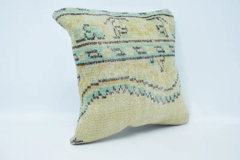 Interior Designer Pillow, Pillow Cover, Bolster Throw Pillow Cover, Farmhouse Pillow, 18x18 Beige Cushion, Pillow for Sofa, Turkish Pillow - 3