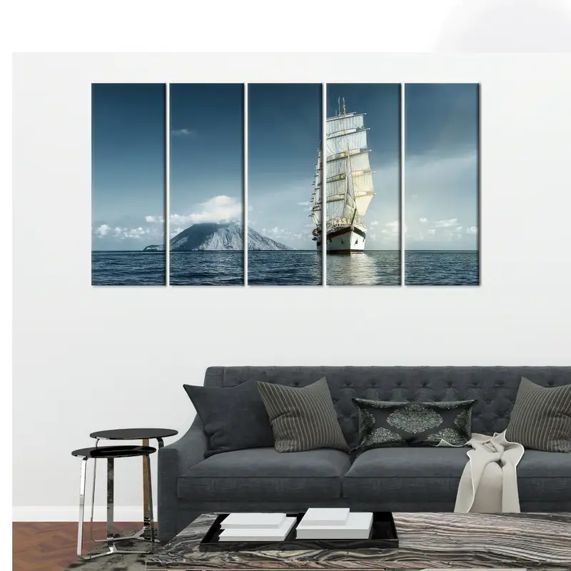 Cruises Wall Art, Canvas Wall Art, Sailing Yacht Wall Decor, Sea Landscape Print, Office Wall Decor, Living Room Wall Decoration, Canvas Art - 3