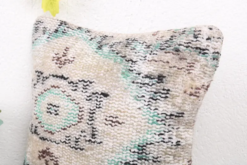 Interior Designer Pillow, Ethnical Kilim Rug Pillow, Pastel Pillow Sham, 12x12 Beige Pillow Cover, Handmade Kilim Cushion, Cushion Case - 5