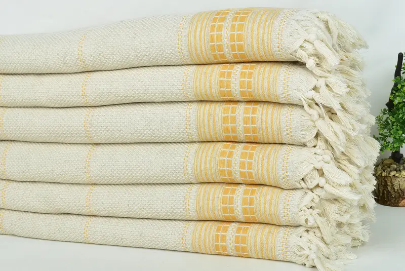 Beach Bachelorette Party Decorations, Personalized Blanket, Throw Blanket Couch, 96x94 Linen Striped Towel, Wedding Gift, Woven Blanket - 3