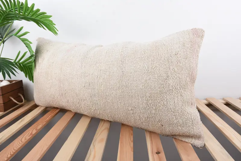 Turkish Pillow, 16x36 White Pillow Sham, Pillow for Sofa, Ethnic Pillow Sham, Pillow, Boho Pillow Sham Cover, Crochet Pattern Cushion Cover - 5