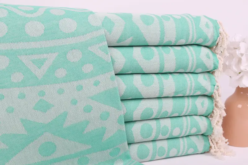 Scarf Towel, Custom Wedding Gifts, Quick-dry towel, 70x40 Cotton Round Pattern Towel, Peshtemal Towel, Gift Towel, Personalized Turkish Beach Towel - 2