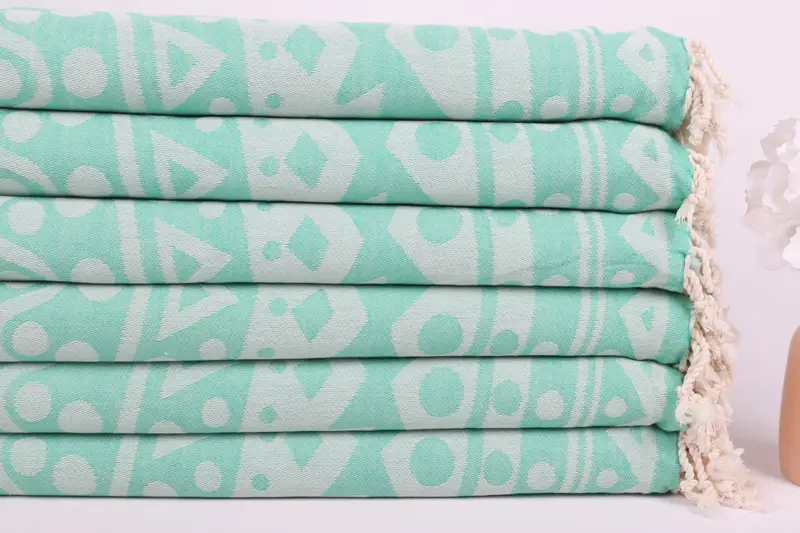 Scarf Towel, Custom Wedding Gifts, Quick-dry towel, 70x40 Cotton Round Pattern Towel, Peshtemal Towel, Gift Towel, Personalized Turkish Beach Towel - 4