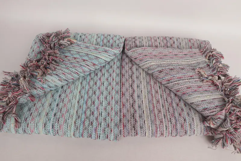 Turkish Blanket Queen, Summer Gift, Woven Blanket, Bridal Shower Gift, Wedding Favors, 90x78 Cotton Leaf Design Towel, Turkish Bedspread - 4