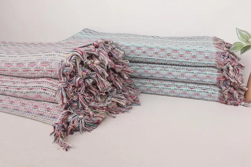 Turkish Blanket Queen, Summer Gift, Woven Blanket, Bridal Shower Gift, Wedding Favors, 90x78 Cotton Leaf Design Towel, Turkish Bedspread - 2