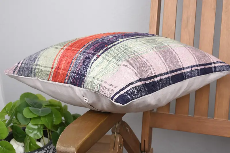 Kilim Cushion Sham, Boho Pillow Sham Cover, Bolster Pillow Sham, Cotton Pillow Sham, 16x16 Pink Pillow Cover, Bed Pillow, Pillow, Gift Pillow - 6