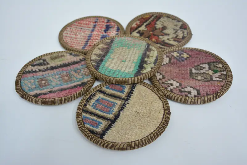 Bohem Bej ve Bronz Yuvarlak Bardak Altlığı, Benzersiz Bohem Bardak Altlığı