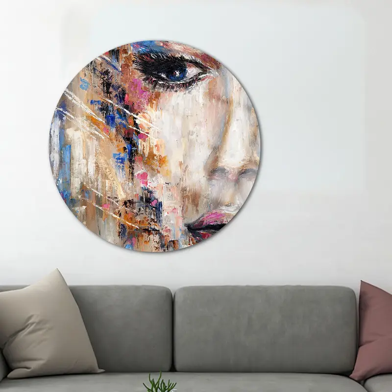 現代女性ポートレートキャンバス: 抽象的な美しさのプリントアート