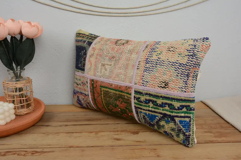 12x20 Beige Pillow Sham, Pillow for Couch, Cushion Case, Ethnical Kilim Rug Pillow, Boho Throw Cushion Case, Interior Designer Pillow - 4