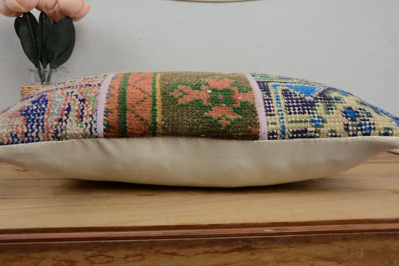 12x20 Beige Pillow Sham, Pillow for Couch, Cushion Case, Ethnical Kilim Rug Pillow, Boho Throw Cushion Case, Interior Designer Pillow - 5