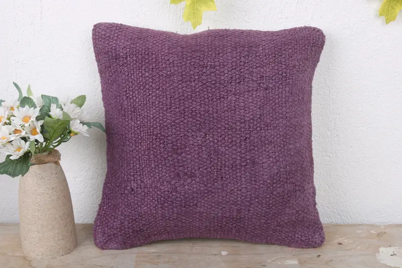 12x12 Purple Pillow Case, Turkish Pillow, Luxury Pillow Cover, Indoor Pillow Case, Home Decor Pillow, Christmas Cushion, Pillow, Throw Kilim Pillow - 2