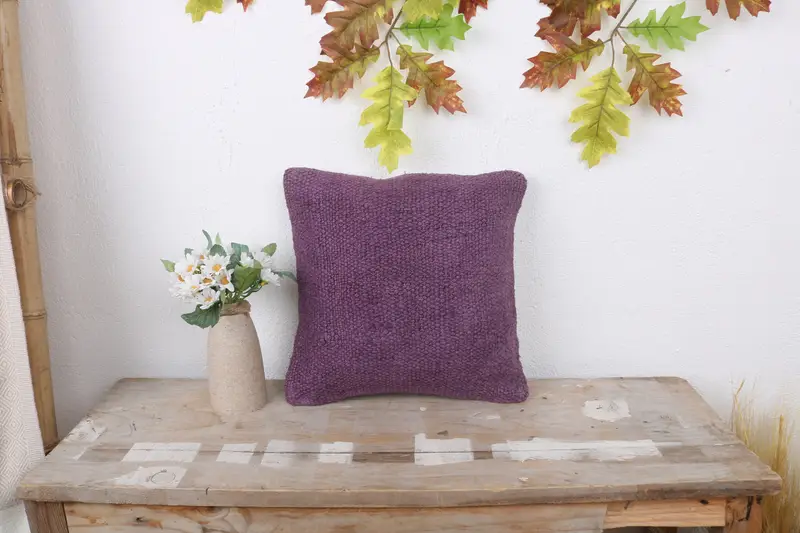 12x12 Purple Pillow Case, Turkish Pillow, Luxury Pillow Cover, Indoor Pillow Case, Home Decor Pillow, Christmas Cushion, Pillow, Throw Kilim Pillow - 1