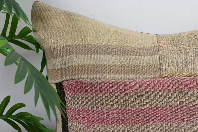 Tribal Cushion Case, Boho Pillow, Neutral Throw Pillow, Pillow, 20x20 Beige Cushion Cover, Vintage Kilim Pillow, Kilim Pillow - 2