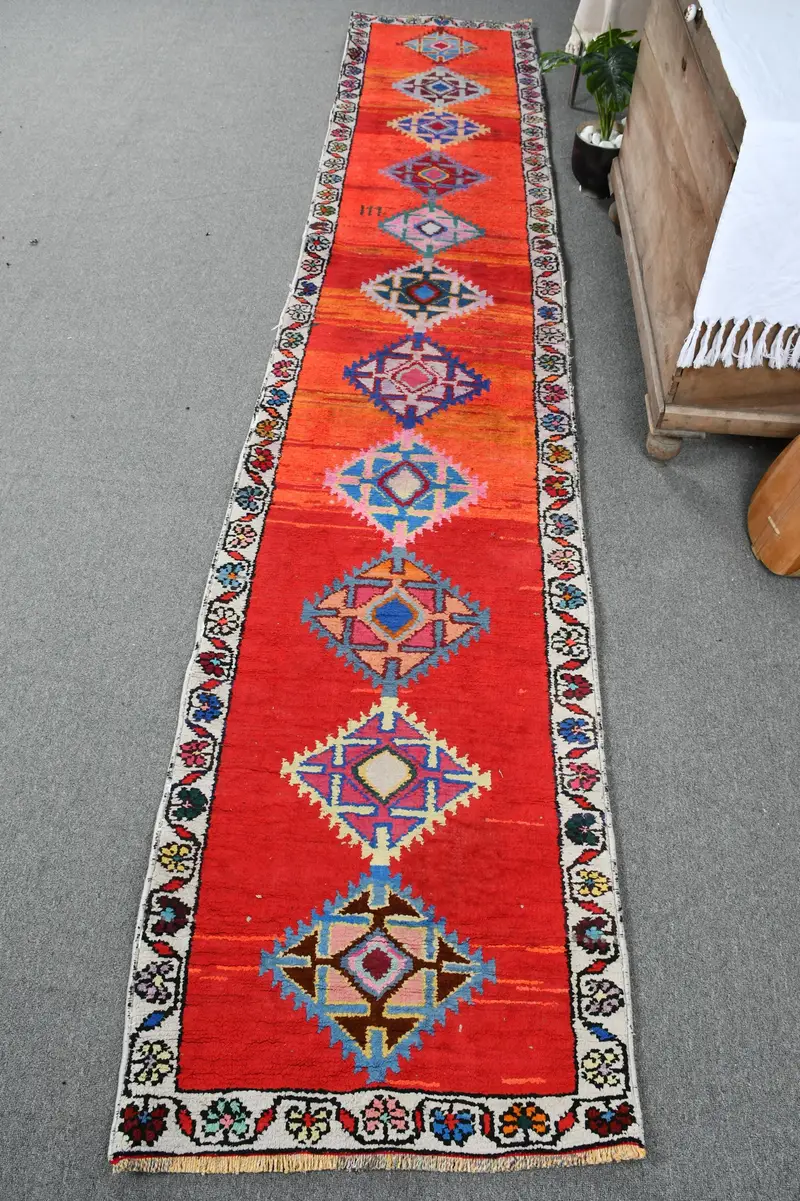 Alfombra rosa con borde azul, decoración moderna y elegante, 60 x 40 cm