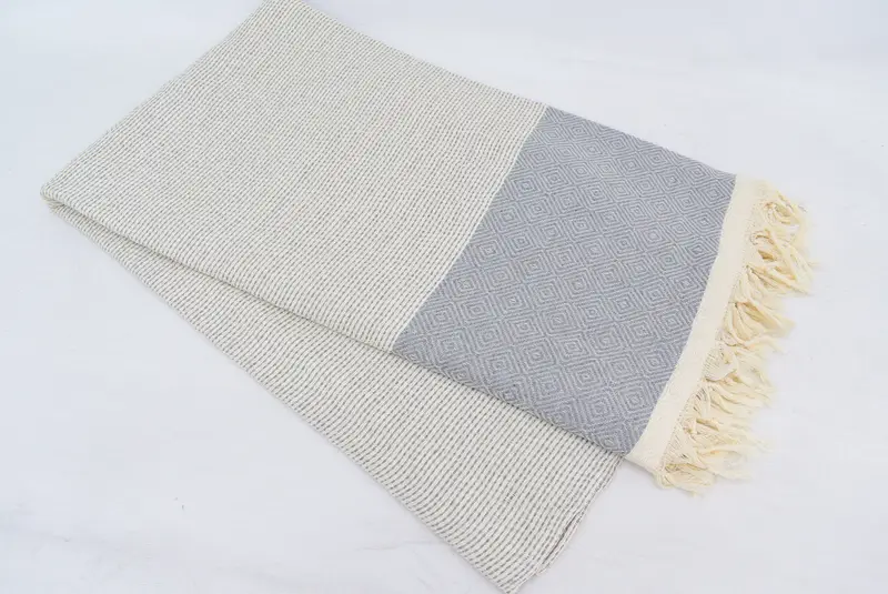 Woven Throw Blanket, Bedspread, Turkish Bedcover, Woven Blanket, Halloween Blanket, Organic Beach Blanket, Bride Gift, 104x80 Cotton Diamond Towel - 5